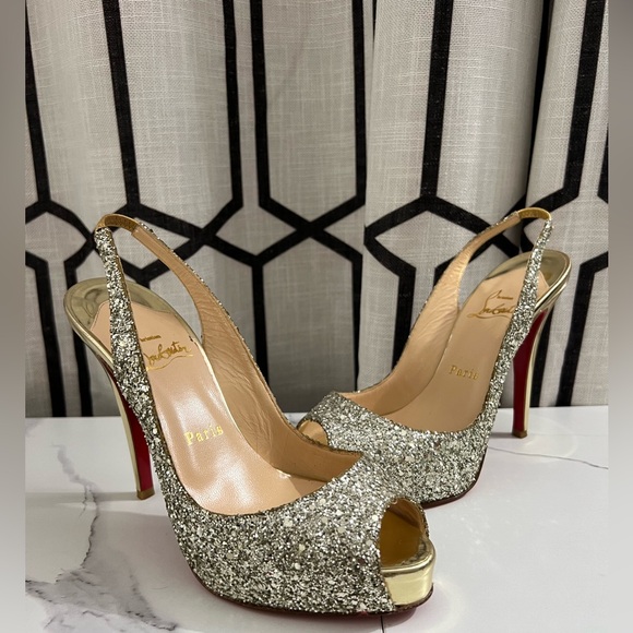 ??CHRISTIAN LOUBOUTIN??No Prive 120 Glitter/ Specchio Heels 